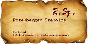 Rozenberger Szabolcs névjegykártya