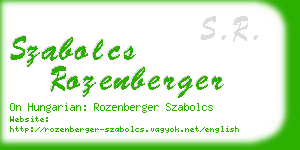 szabolcs rozenberger business card
